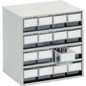Treston, TRESTON Schubladenmagazin, 16 Schubladen, Tiefe 300 mm, glasklar
