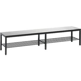 C+P, C+P Umkleidesitzbank Basic Plus, Länge 1.960 mm, inkl. Schuhrost, schwarzgrau/silbergrau