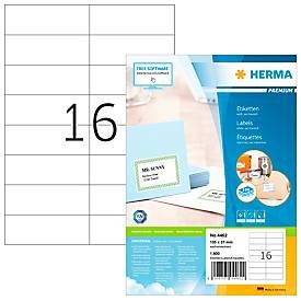 HERMA, HERMA Universal-Etiketten 105x37mm 4462 weiss 1600 St./100 Blatt