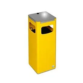 VAR, VAR® Wertstoffsammler WSG 25R, für den Aussenbereich, mit 3 Einwurföffnungen, Volumen 22 Liter, verkehrsgelb