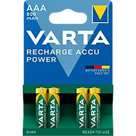 VARTA, VARTA Batterie Akku 56703101404 AAA/HR03, 800 mAh, 4 St&uuml;ck