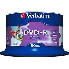Verbatim, VERBATIM DVD+R Spindle 4.7GB 43512 1-16x print wide 50 Pcs
