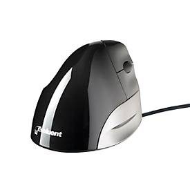 BakkerElkhuizen, BakkerElkhuizen Kabelgebundene Vertical Optische Maus Evoluent3 Für Rechtshänder 2 m USB-A Kabel Schwarz, Silber