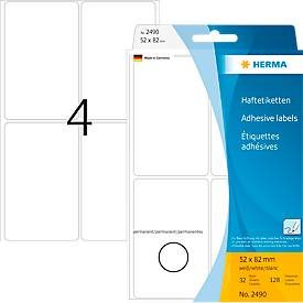 HERMA, HERMA -  Universal-Etiketten 52x82mm 2490 weiss 128 Stück/32 Blatt, One Size