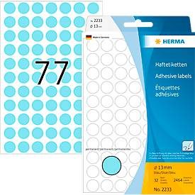 HERMA, HERMA Etiketten rund 13mm 2233 blau 2464 St&uuml;ck