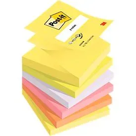 Post-it, POST-IT Z-Notes Super Sticky 76x76mm R330-NR 6-farbig neon 6x100 Blatt