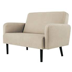 meet by Paperflow, Zweisitzer Sofa meet by Paperflow LISBOA, Stoffbezug blau, Fussgestell schwarz, B 1240 x T 815 x H 830 mm