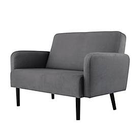 meet by Paperflow, Zweisitzer Sofa meet by Paperflow LISBOA, Stoffbezug blau, Fussgestell schwarz, B 1240 x T 815 x H 830 mm