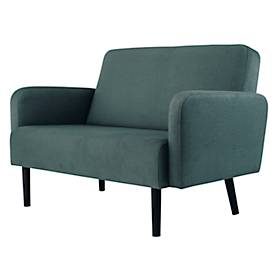 meet by Paperflow, Zweisitzer Sofa meet by Paperflow LISBOA, Stoffbezug blau, Fussgestell schwarz, B 1240 x T 815 x H 830 mm