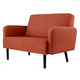 meet by Paperflow, Zweisitzer Sofa meet by Paperflow LISBOA, Stoffbezug blau, Fussgestell schwarz, B 1240 x T 815 x H 830 mm