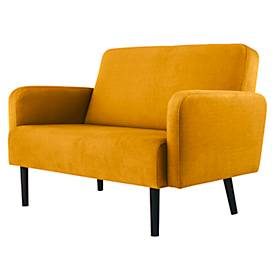meet by Paperflow, Zweisitzer Sofa meet by Paperflow LISBOA, Stoffbezug blau, Fussgestell schwarz, B 1240 x T 815 x H 830 mm