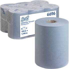 SCOTT, Scott Essential Slimroll Falthandtücher Gerollt Blau 1-lagig 6696 6 Rollen