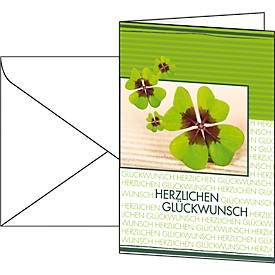 Sigel, Sigel Glückwunschkarten Kleeblatt DIN A6 220 g/m² Sortiert 10 Stück