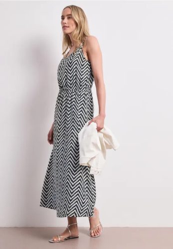 Street One, STREET ONE Midikleid Ohne Taschen Sommerkleid mit Zick-Zack-Muster