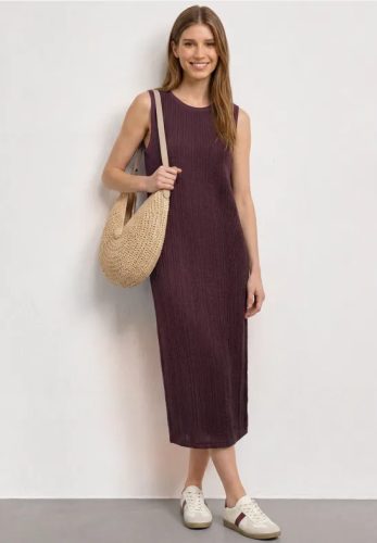 Midikleid aus Spitze mit Rundhals