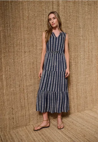 Maxikleid Mit Volants und Print
