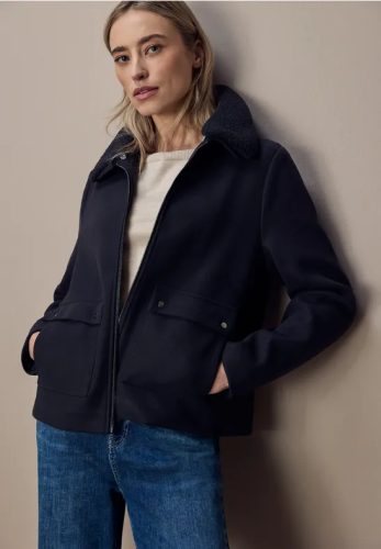 Street One, STREET ONE Kurzjacke ohne Kapuze Abnehmbarer Kragenbesatz