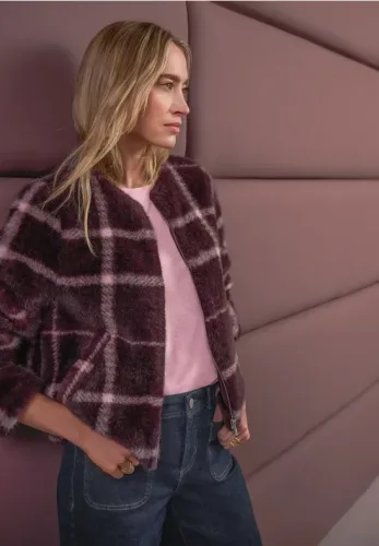 Jacke aus Fake Fur mit Muster