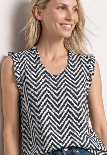 Street One, STREET ONE Blusentop Sommerbluse mit Zick-Zack-Muster