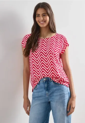 Dropped Shoulder Blusenshirt mit Rundhals