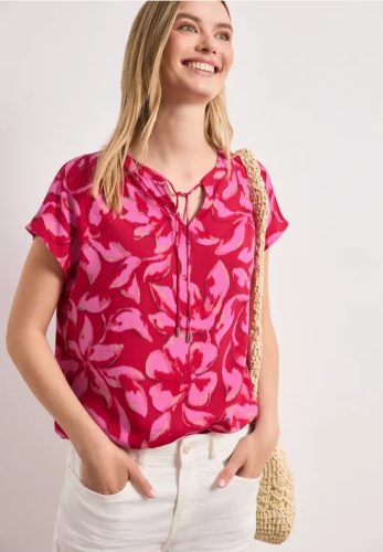 Street One, STREET ONE Kurzarmbluse Sommerbluse mit floralem Muster