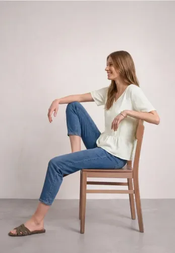 Street One, Kurzarm Bluse mit V