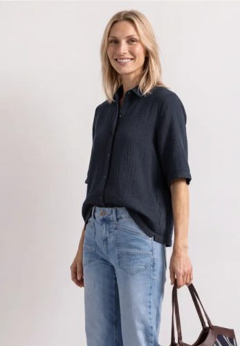 Musselin Bluse mit Bowling