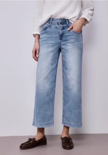 Street One, STREET ONE High-waist-Jeans "Style Emee" mit weitem Bein und Viskose mit Stretch