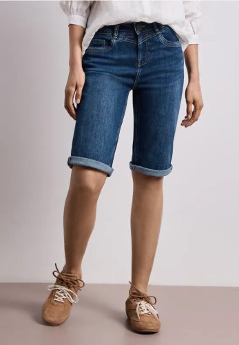 Street One, STREET ONE Bermudas "Style Jane" Slim Leg Jeans-Bermuda mit Turn-Up-Detail