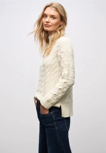 Street One, STREET ONE Rollkragenpullover mit Zopfmuster