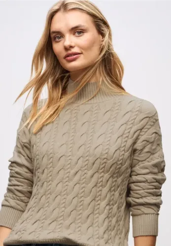 Street One, STREET ONE Rollkragenpullover mit Zopfmuster