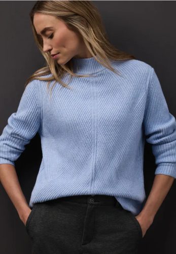 Street One, STREET ONE Stehkragenpullover mit dezentem Strukturmuster