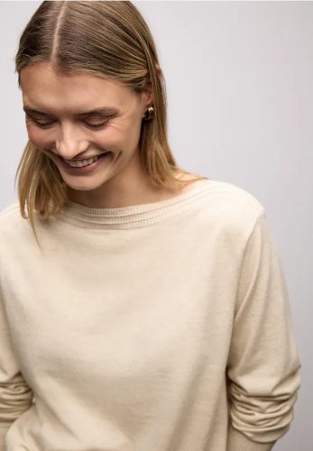 Street One, STREET ONE Strickpullover U-Boot-Ausschnitt mit Strukturdetails