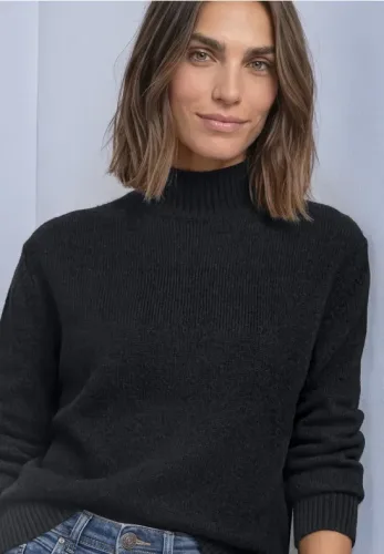 Mouliné Pullover mit Turtle Neck