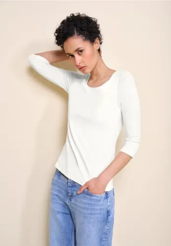 Street One, STREET ONE 3/4-Arm-Shirt "Style Pania" mit extra Futter an der Vorderseite