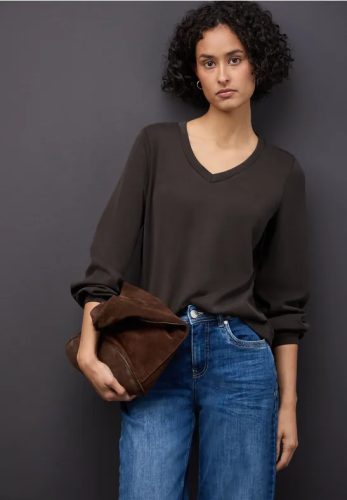 Street One, STREET ONE Sweatshirt, mit V-Ausschnitt