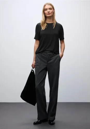 Street One, STREET ONE Kurzarmshirt mit Chiffon-Detail