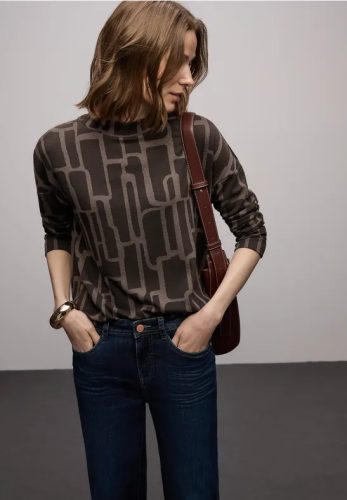 STREET ONE, STREET ONE Print-Shirt mit Tunnelzug und grafischem Allover-Print