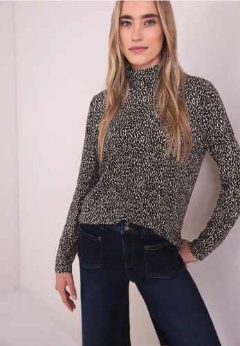 Street One, STREET ONE Langarmshirt mit Leo-Animal-Print