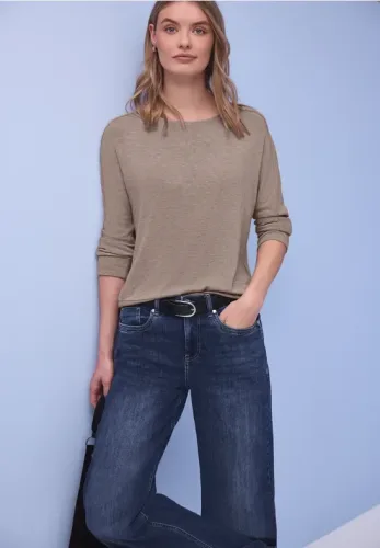Street One, STREET ONE 3/4-Arm-Shirt im Melange-Look