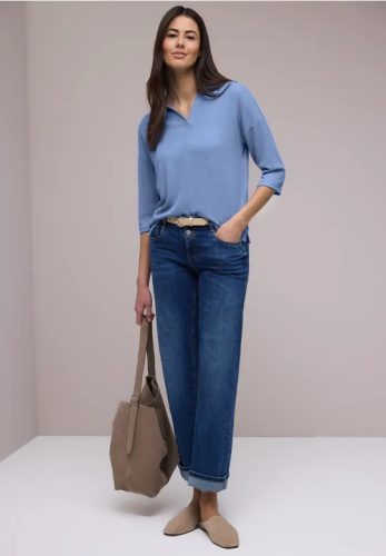 Street One, STREET ONE 3/4-Arm-Shirt mit Polokragen und V-Ausschnitt