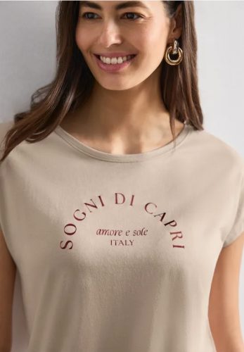 Street One, STREET ONE Shirttop Sommershirt mit Wording Artwork