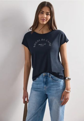 Street One, STREET ONE Shirttop Sommershirt mit Wording Artwork