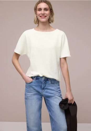 Street One, STREET ONE Kurzarmshirt Sommershirt in Struktur-Optik