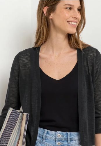 Street One, STREET ONE Shirtjacke "Style Suse" 3/4-Arm Jacke in offener Passform - aus Viskose und mit Stretch