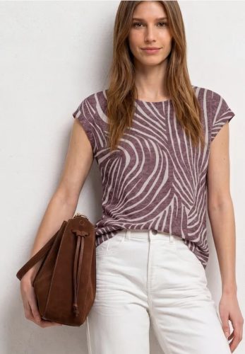 Street One, STREET ONE Shirttop Sommershirt im Ausbrenner-Look/mit Allover-Print