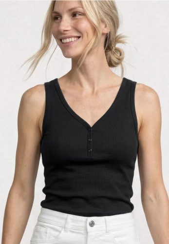 Street One, STREET ONE Ripptanktop Sommertop mit V-Neck