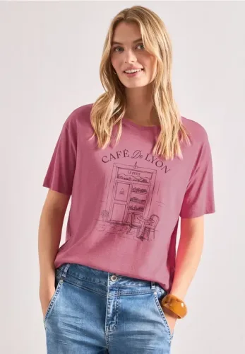 Street One, STREET ONE Rundhalsshirt Sommershirt mit Frontprint