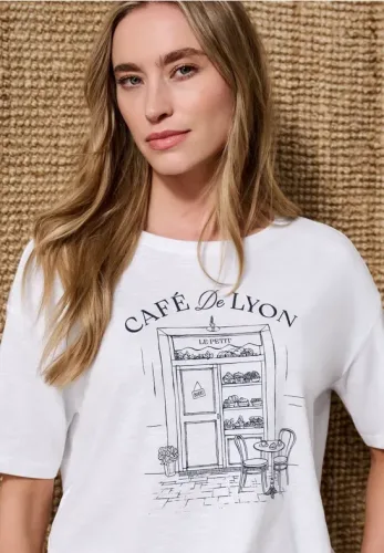 Street One, STREET ONE Rundhalsshirt Sommershirt mit Frontprint
