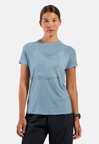 Odlo, Odlo Damen Merino Tencel Hyper Map T-Shirt